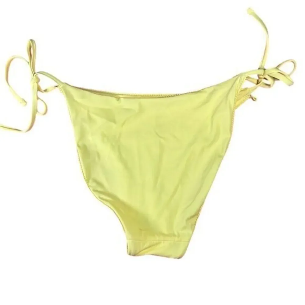 NWT Andie‎ Women's Zest Yellow String Bikini Bottom Size L Beach Swim Vacation